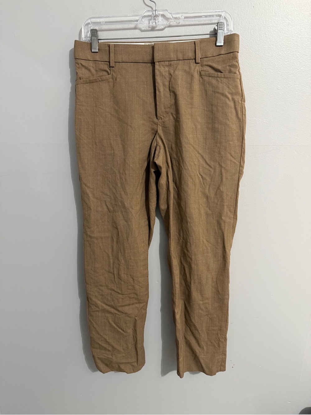 Banana Republic Pants Womens 4 Italian Wool Fabric Tan Straight Leg Mid Rise